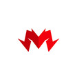creative sharp red m letter font logo vector image