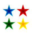 set blue red green and yellow stars vector image vector image