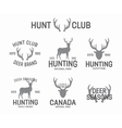 set of vintage hunting and deer logo and label vector image
