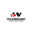 auto speed letter n with race element logo vector image
