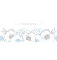 endless border of hand-drawn poppy flowers vector image