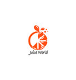 fresh orange juice logo template vector image