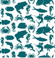 green fish pattern collection vector image