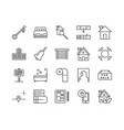 simple set real estate related line icons vector image