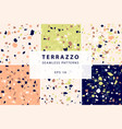 terrazzo seamless patterns in decorative style vector image vector image
