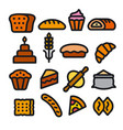 bakery icons vector image
