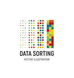 Data sorting big data base Royalty Free Vector Image