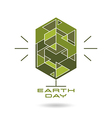 earth day card with the image of a stylized tree vector image