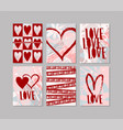 love set templates for postcards social media vector image vector image