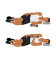 man doing laying dumbbell internal shoulder vector image vector image