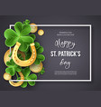 st patricks day greeting holiday design vector image