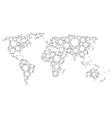 world map mosaic of white dots vector image