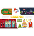 flat casino elements collection vector image vector image