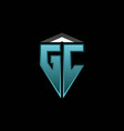 gc logo shield blue light style design vector image vector image