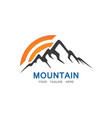 mountain and sun logo business template vector image vector image
