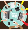 working place of creative team in flat design vector image vector image