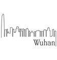 wuhan city one line drawing vector image
