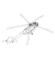 engineering drawing of helicopter vector image