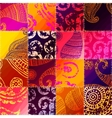 orange patchwork with ornament vector image