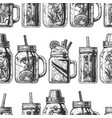 pattern with mason jar vector image vector image