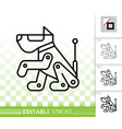 robot dog simple black line icon vector image
