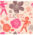vintage love textured backgrounds vector image
