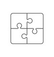 puzzle outline icon on white vector image vector image