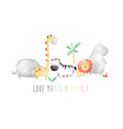 sweet animals family drawing vector image