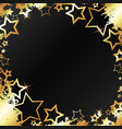 gold patterns and stars on a black background vector image vector image