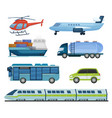 transportation types collection public and cargo vector image