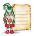 watercolor cute hand drawn christmas gnome vector image vector image
