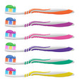 set colorful toothbrushes vector image