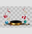 3d minimal luxury podium golden in front black vector image vector image