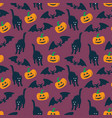 halloween pattern seamless pattern with pumpkins vector image vector image