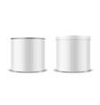 3d realistic blank glossy white metal tin vector image
