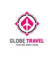 travel agency logo around world vector image vector image