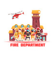 flat fire department background vector image vector image