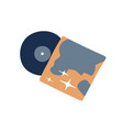 retro vinyl album cover and lp disc old vintage vector image vector image