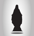 virgin mary statue silhouettes on the white backgr vector image