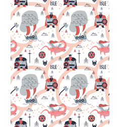 Ancient iceland pattern seamless design Royalty Free Vector