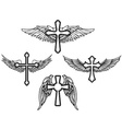 set of the cross with wings vector image