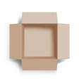 template empty open cardboard box top view vector image vector image