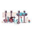 car repair maintenance autoservice center garage vector image