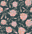 dark seamless pattern with elegant flowers vector image