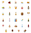 food and drinks icon set vector image