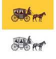 horse carriage coachman on an old victorian vector image
