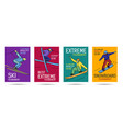 set posters for extreme winter sports vector image