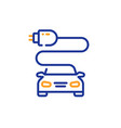 car charge line icon vehicle charging plug sign vector image vector image