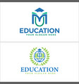 education school emblem logo design vector image