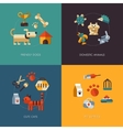 flat design pets compositions vector image vector image